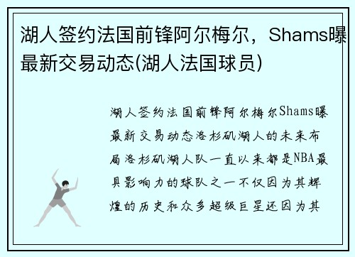 湖人签约法国前锋阿尔梅尔，Shams曝最新交易动态(湖人法国球员)
